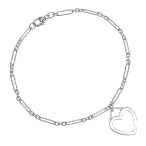 TIFFANY 18k Silver Heart Charm Bracelet